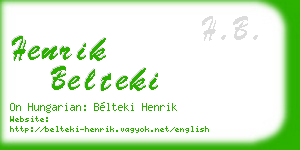 henrik belteki business card